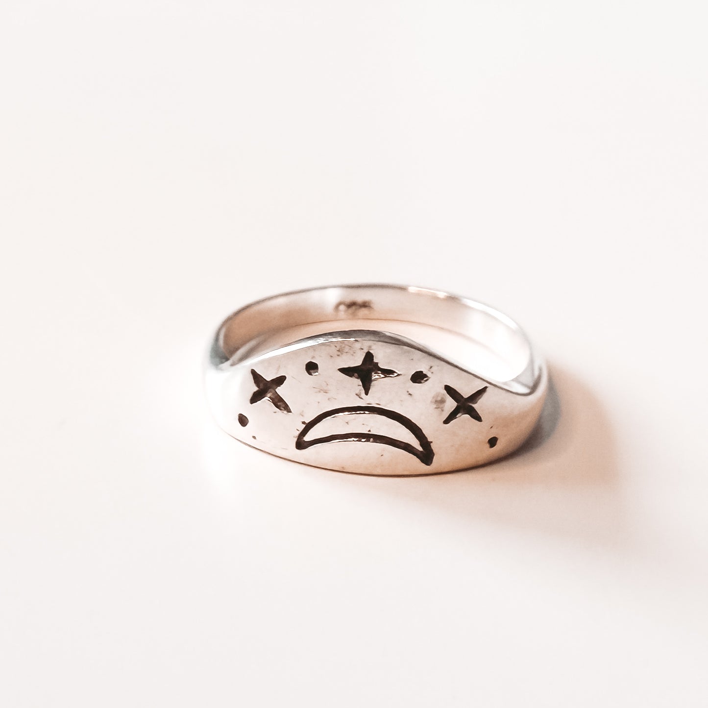 Love by the Moon rounded signet Ring