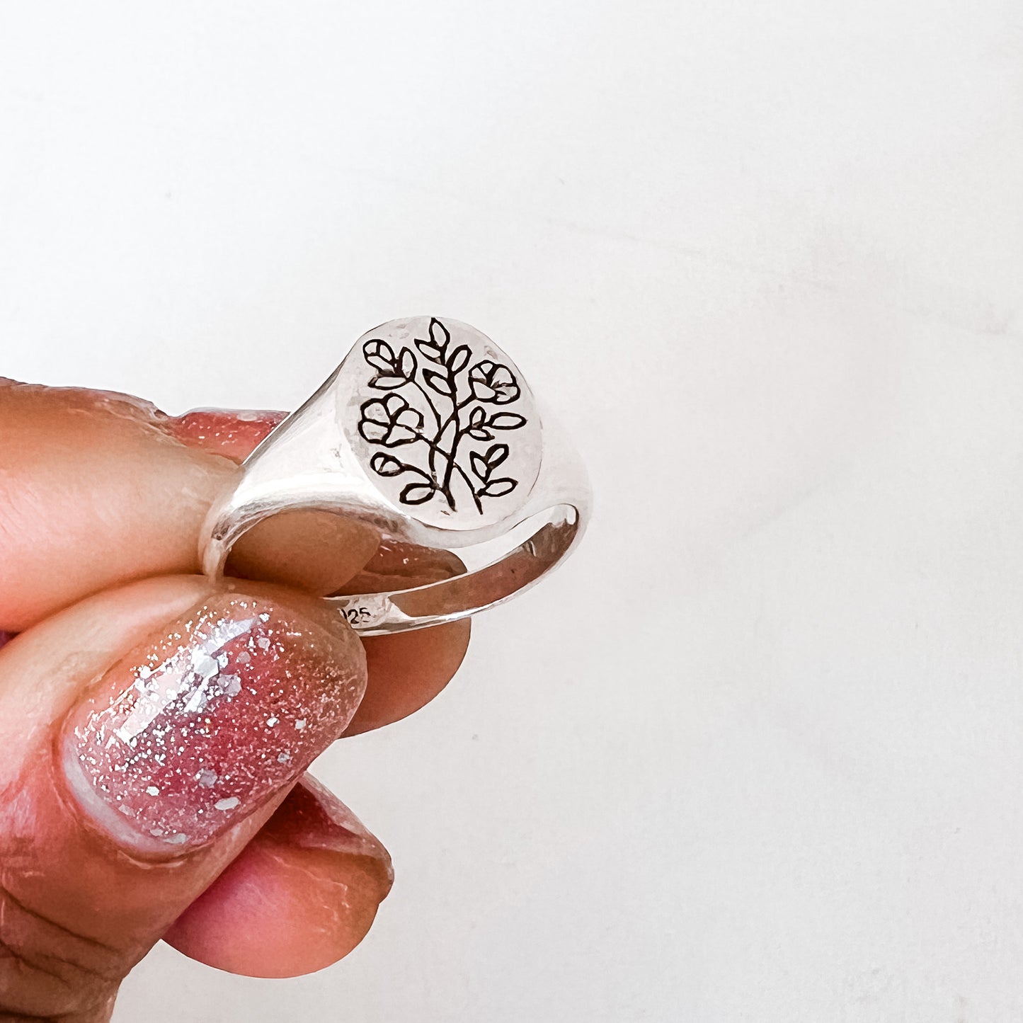 Believe Wildflowers Signet Ring