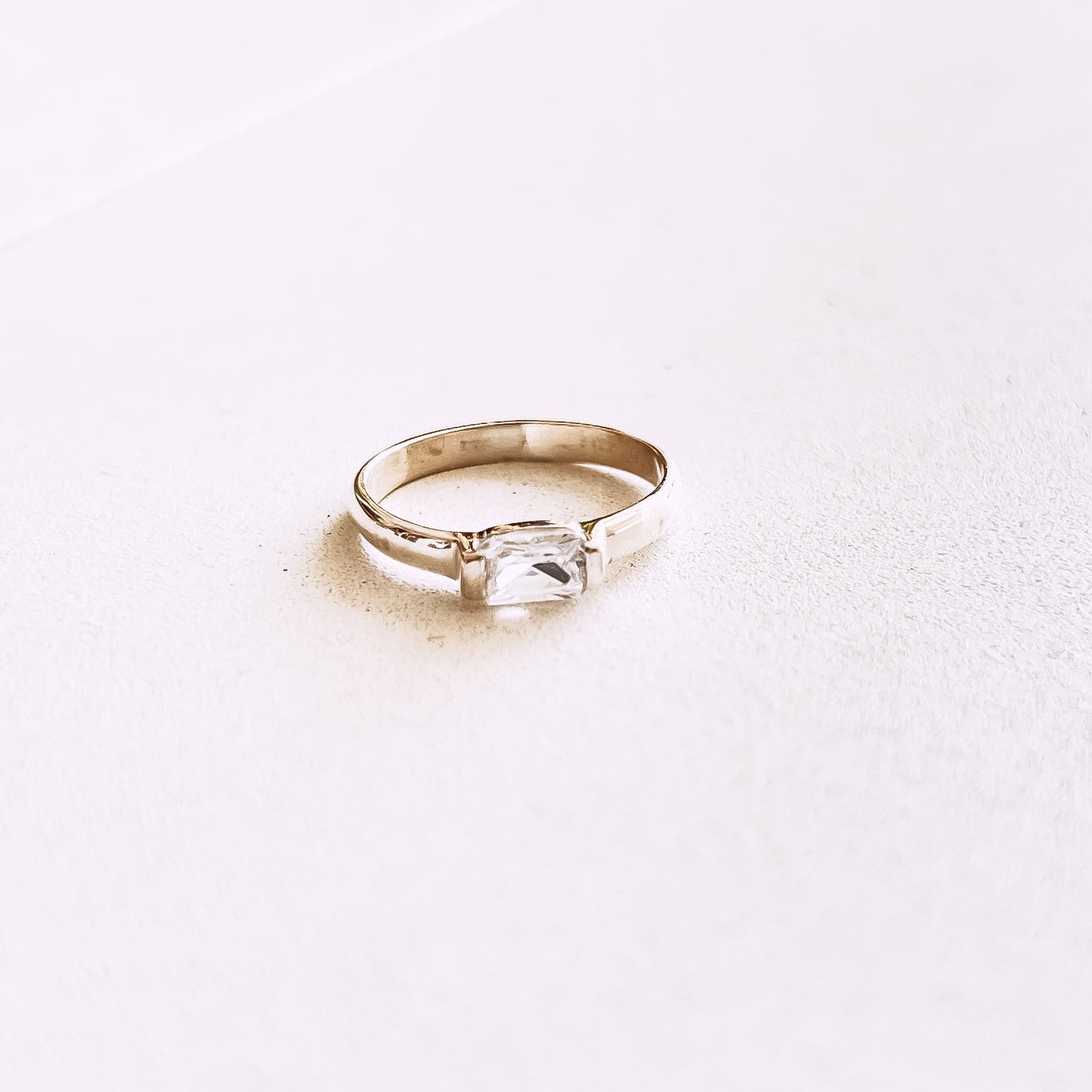 Clear Quartz Baguette Ring