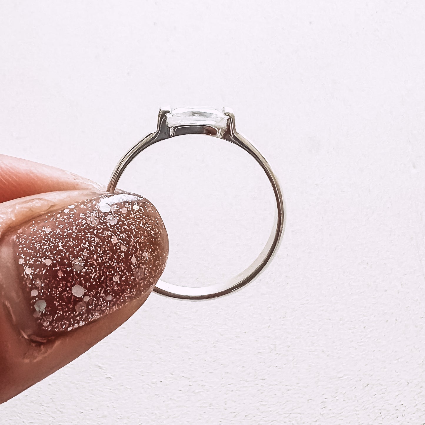 Clear Quartz Baguette Ring