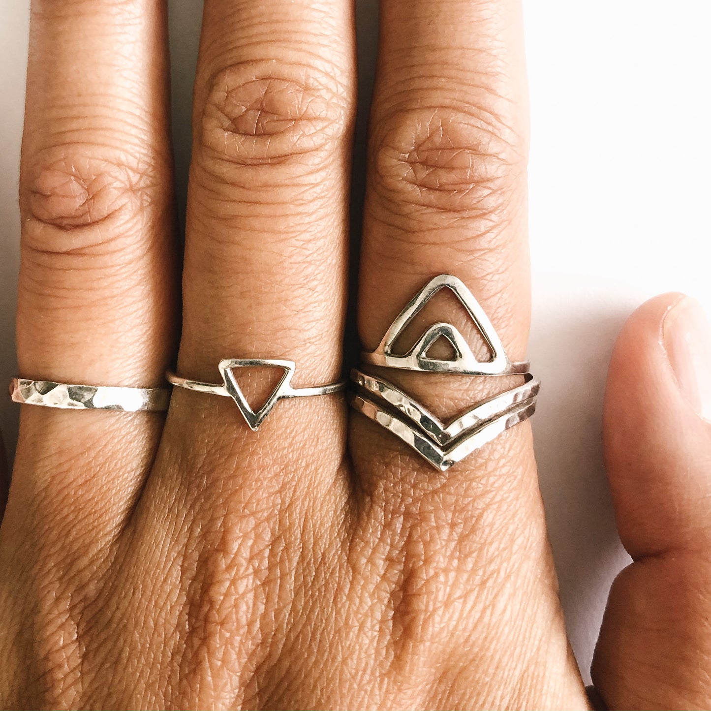 Double Chevron Sterling Silver Ring