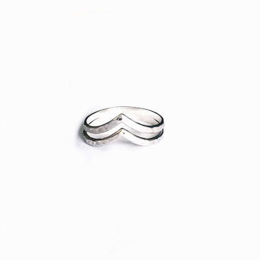 Double Chevron Sterling Silver Ring